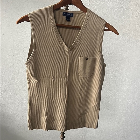 Ann Taylor Sweaters - Ann Taylor Cotton Ribbed Knit Vest Size Large